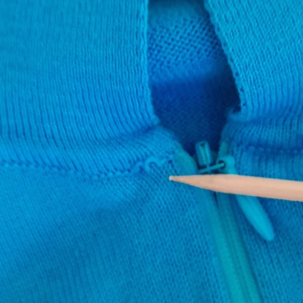 Paloma Wool Bright Turquoise Zip-Neck Pullover - Picture 8 of 10